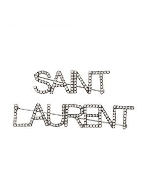 Broszka srebrna Saint Laurent, szary