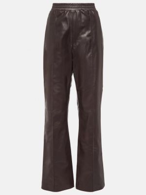 Кожаные брюки Loewe коричневые