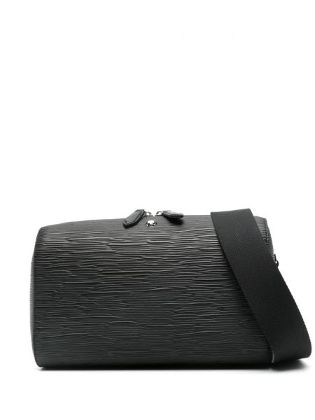 Kožená kabelka Montblanc čierna