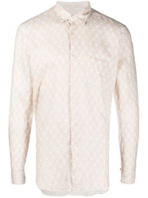 Chemise à imprimé à motif géométrique Peninsula Swimwear blanc