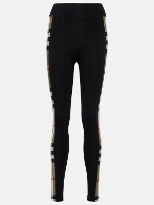 Карирани спортни панталони от джърси черно Burberry