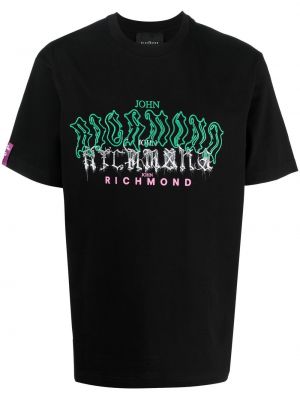 T-shirt con stampa John Richmond nero