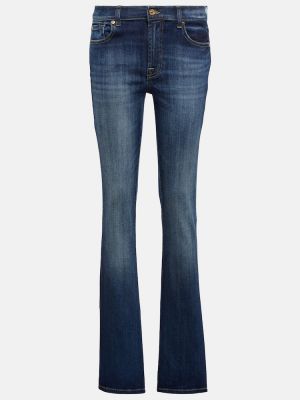Jeans bootcut taille basse large 7 For All Mankind bleu