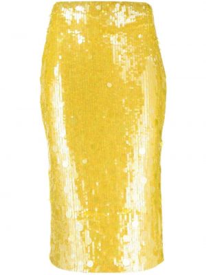 Spódnica midi z cekinami Parosh żółta
