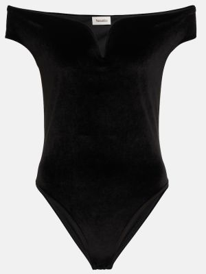 Body de catifea Nanushka negru
