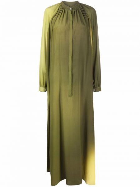 Hedvábné dlouhé šaty s knoflíky F.r.s For Restless Sleepers - zelená