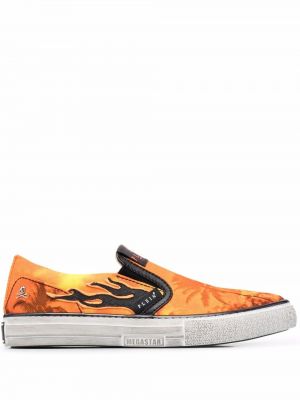 Sneakers με σχέδιο slip-on Philipp Plein πορτοκαλί