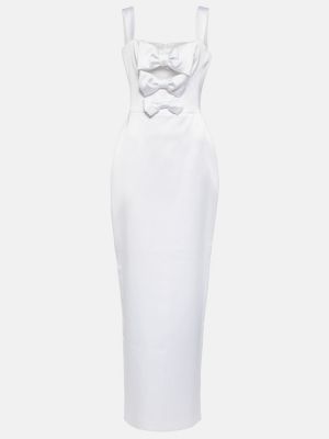 Satynowa sukienka długa Rasario biała