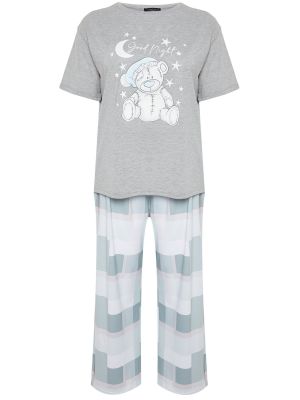 Плетена пижама с принт Trendyol