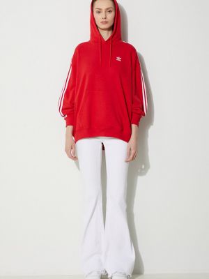 Prugasta hoodie s kapuljačom Adidas Originals crvena