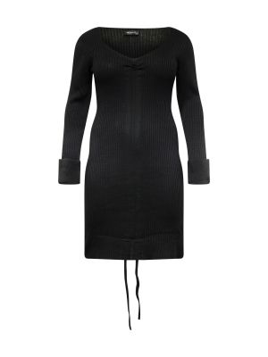 Πλεκτή φόρεμα Trendyol Curve μαύρο