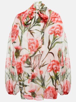 Svilena bluza s cvetličnim vzorcem Dolce&gabbana