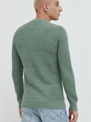 Pamut pulóver Superdry zöld
