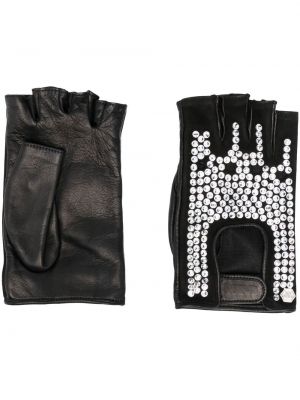 Mănuși din piele de cristal Philipp Plein