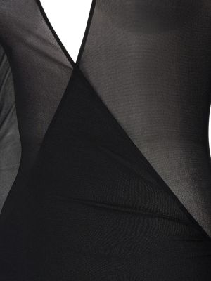 Midi obleka iz viskoze Saint Laurent črna