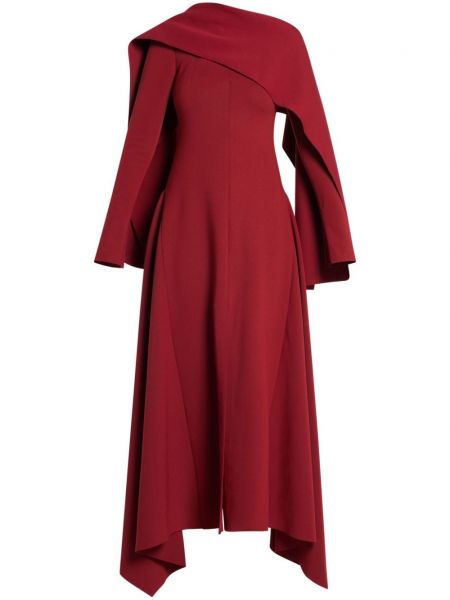 Asymetrické dlouhé šaty Chats By C.dam červená