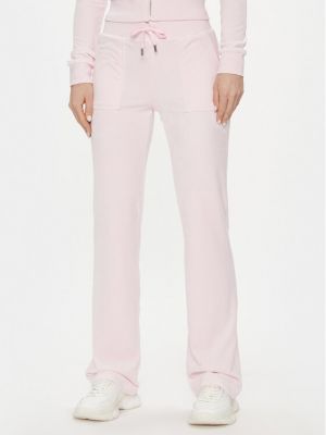 Priliehavé teplákové nohavice Juicy Couture ružová