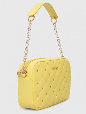 Pikowana torba na ramię z kryształkami Liu Jo żółta