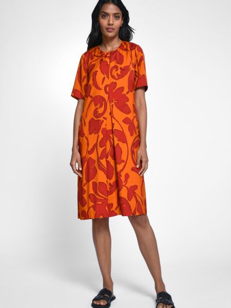 Платье миди из вискозы St.emile оранжевое
