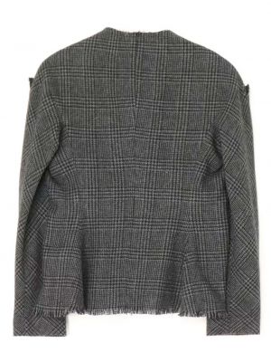 Kostkovaná bunda s potiskem Yohji Yamamoto šedá