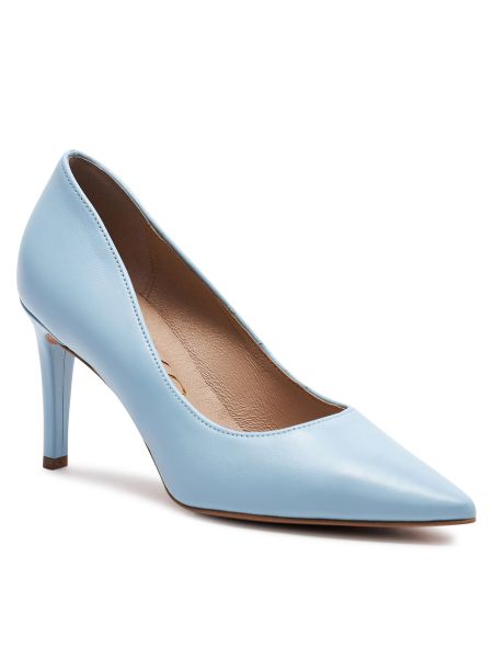 Полуотворени обувки с ток Ryłko синьо
