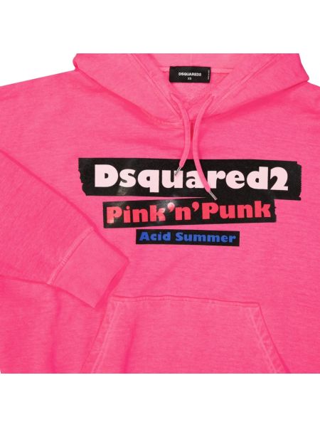 Sudadera con capucha con cuello alto Dsquared2 rosa