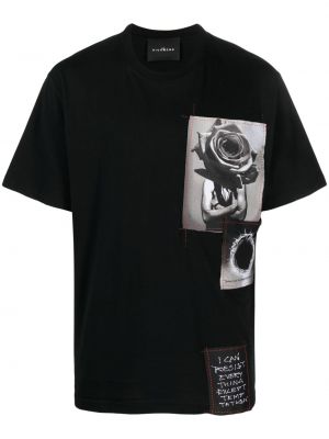 T-krekls ar apdruku John Richmond melns