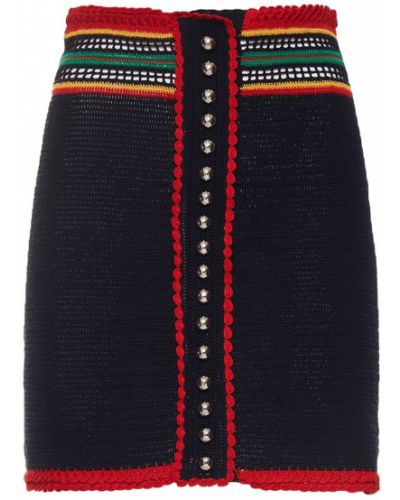 Βαμβακερή φούστα mini με κουμπιά Paco Rabanne