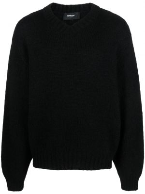 Пуловер с v-образно деколте Represent черно