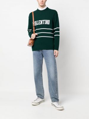 Džemperis ar apaļu kakla izgriezumu Valentino Garavani zaļš
