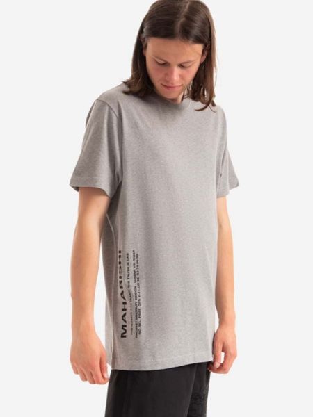 Bavlněné tričko s potiskem Maharishi šedé