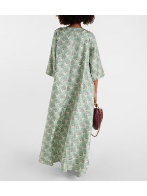 Sukienka midi bawełniana z nadrukiem La Doublej zielona