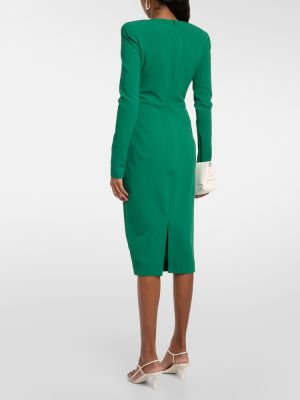 Gyapjú midi ruha Victoria Beckham zöld