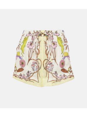 Pantalones cortos de lino de flores Tory Burch