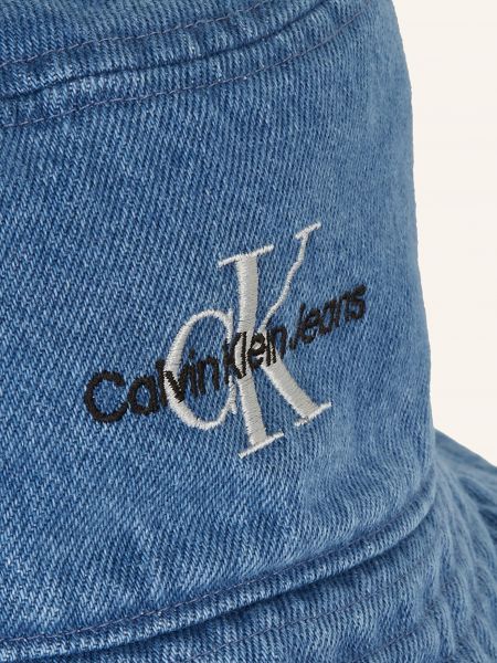 Kapelusz bawełniany Calvin Klein Jeans niebieski