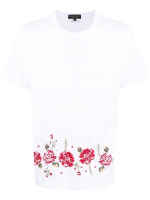 Floral bomull t-skjorte Comme Des Garçons Homme Plus hvit