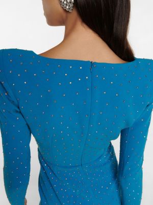 Křišťálové midi šaty Alex Perry modré