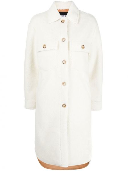 Klasické dlouhý kabát s dlouhými rukávy z polyesteru Apparis - bílá