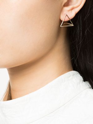 Boucles d'oreilles à motif géométrique à boucle Shihara jaune