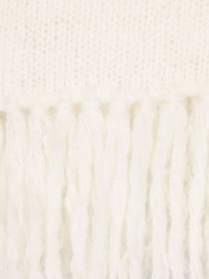 Echarpe à franges en tricot Lardini blanc