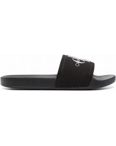 Sandalias con estampado Calvin Klein negro
