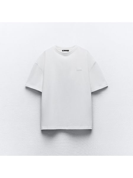 Хлопковая футболка Zara белая