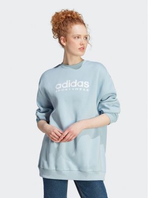 Laza szabású fleece pulóver Adidas kék