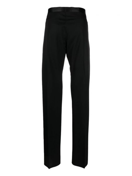 Saténové rovné kalhoty Givenchy černé