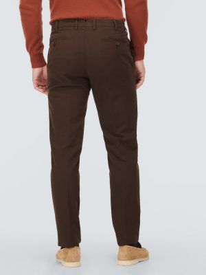 Pantalones slim fit de algodón Loro Piana marrón