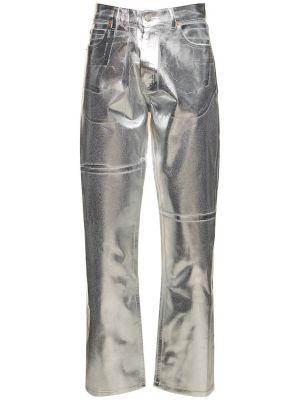 Jeans di cotone Mm6 Maison Margiela argento