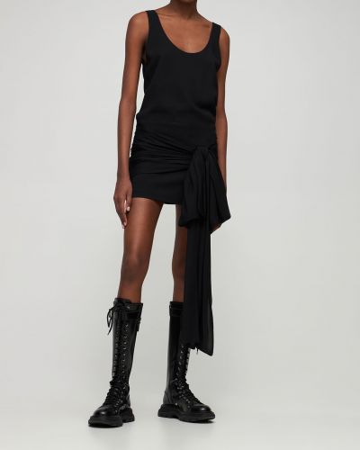 Sukienka mini z wiskozy z dżerseju Philosophy Di Lorenzo Serafini czarna