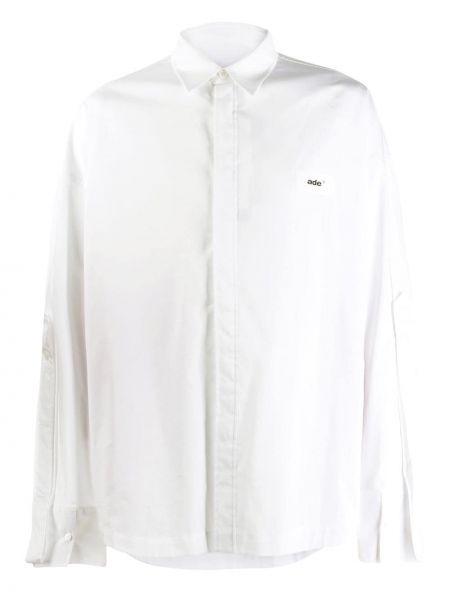 Długa koszula bawełniana klasyczna z długim rękawem Ader Error - biały