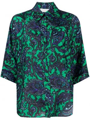 Paisley-muster mustriline siidist särk Zimmermann