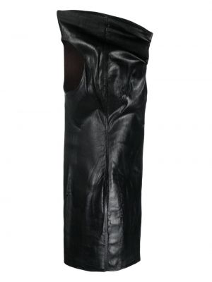 Sukienka skórzana Rick Owens czarna